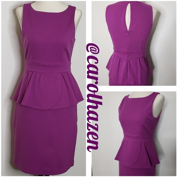 Tibi Norma Chic Jersey Knit Peplum Dress Casual Office Barbiecore Spring Luxury - Picture 3 of 16